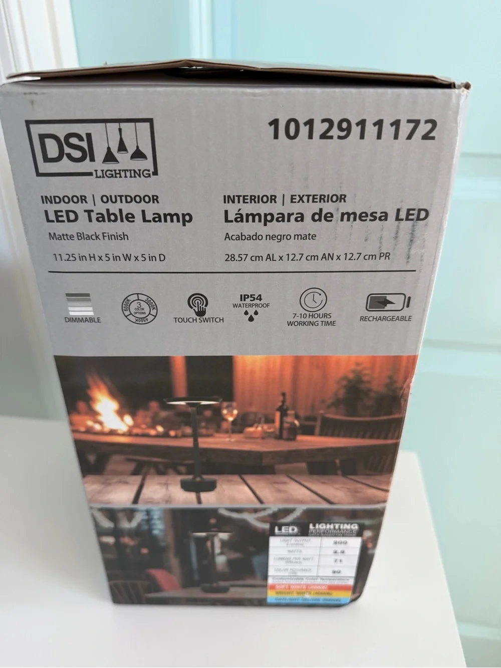 New DSI Matte Black LED cordless rechargeable Table Lamp - Indoor/Outdoor